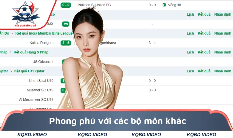 Lịch Thi Đấu 3 Phong phú với các bộ môn khác